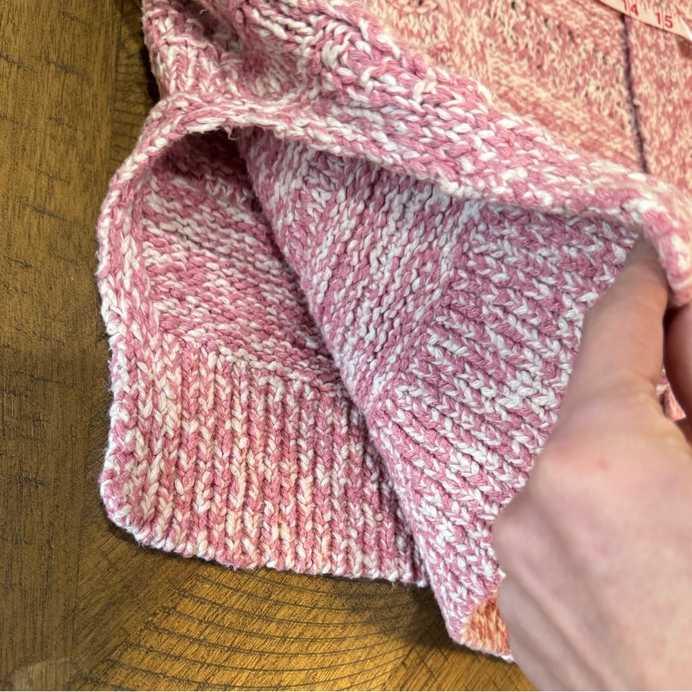 Abercrombie & Fitch Women's Marled Chunky Knit Pink Cardigan With Patch Pockets - Picture 8 of 12